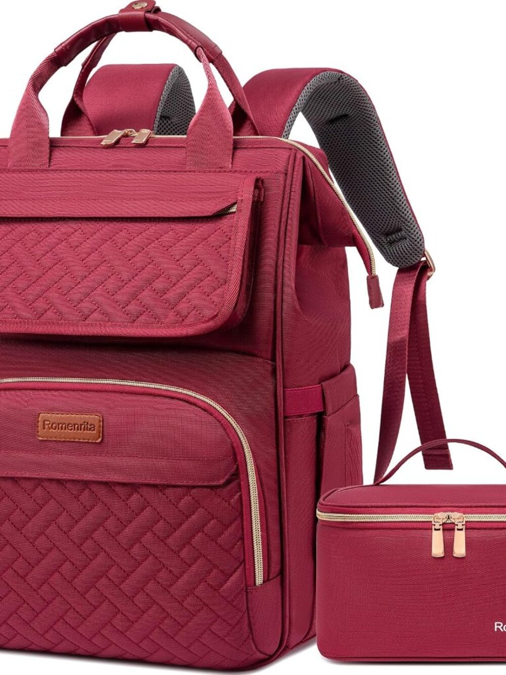 Lunch Backpack For Women, 15.6 Inch Laptop Backpack, Bookbag with Lunchbox, Trav